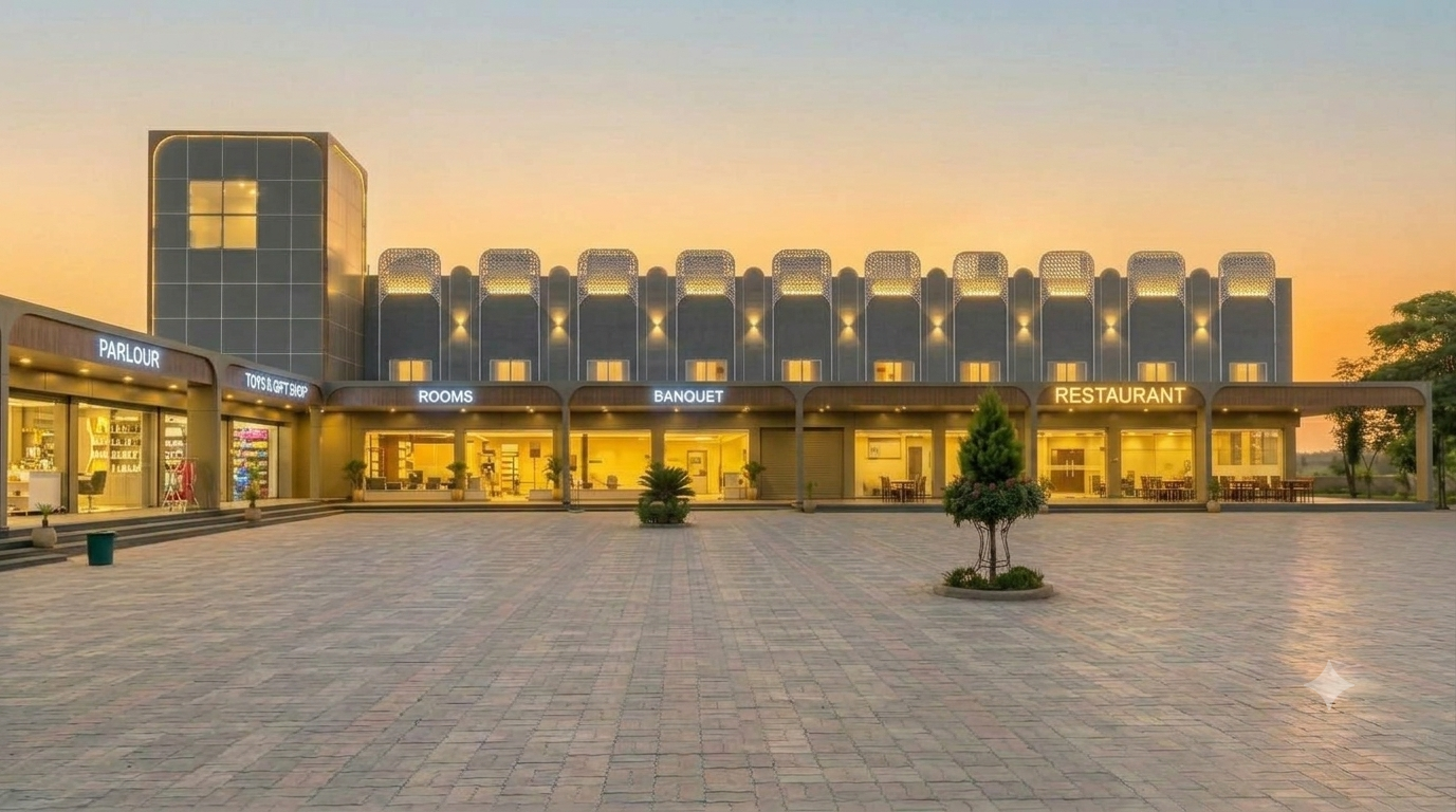 Hotel Way Wait exterior along the Kheralu–Vadnagar Highway